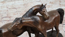 Bronze Horses Sculpture – Pair of Grazing Stallions