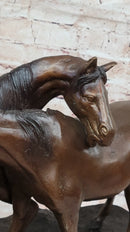 Bronze Horses Sculpture – Pair of Grazing Stallions