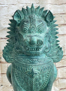 Chinese Foo Dog Guardian Lion Bronze Sculpture 13" x 6"