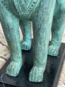 Chinese Foo Dog Guardian Lion Bronze Sculpture 13" x 6"