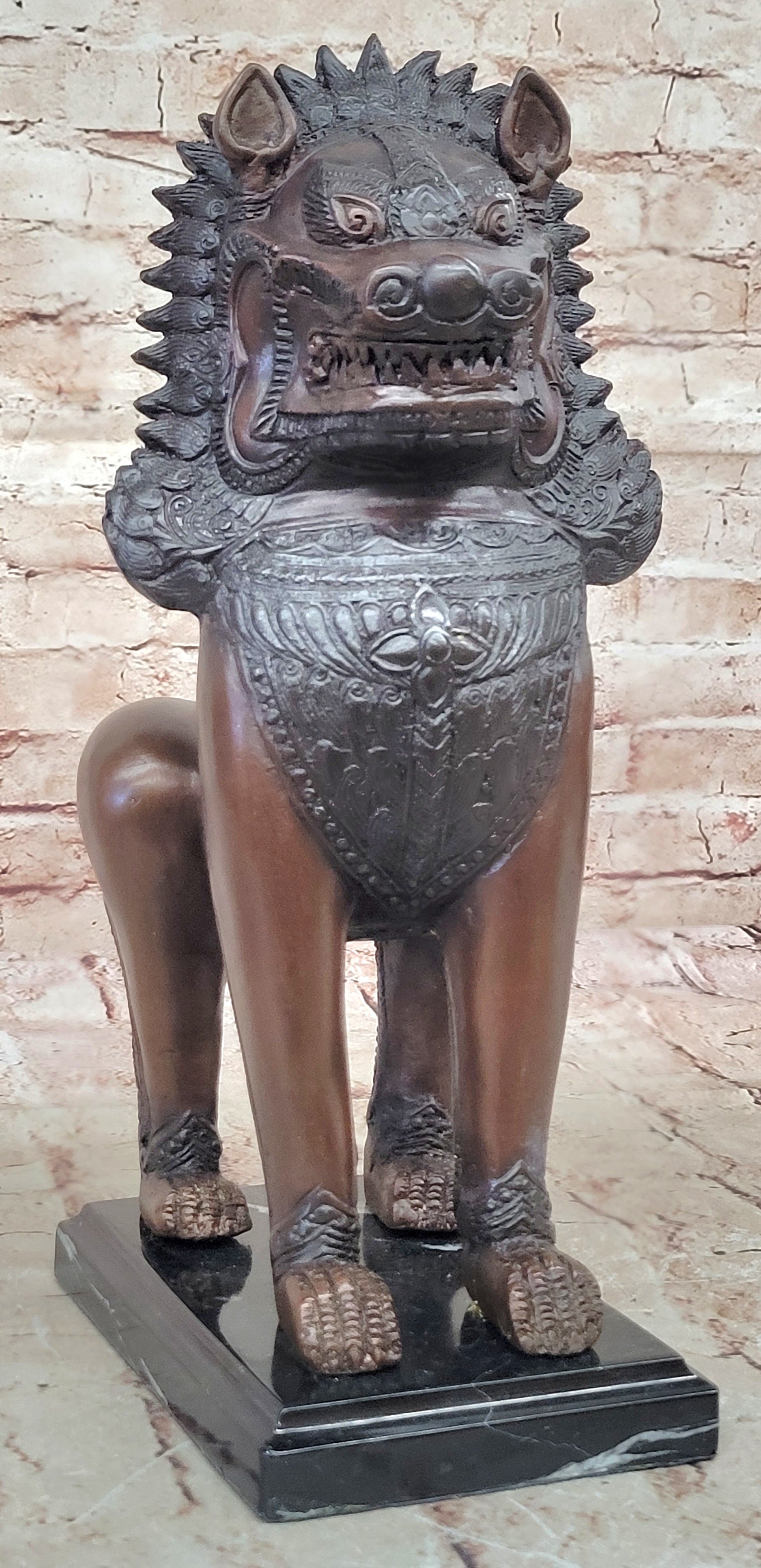 Bronze Foo Dog Guardian – Oriental Protective Lion
