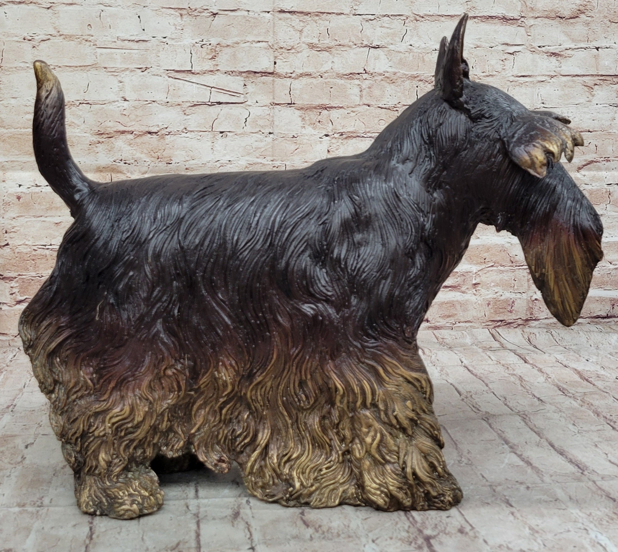Scottish Terrier Bronze Metal Sculpture 16" x 20"