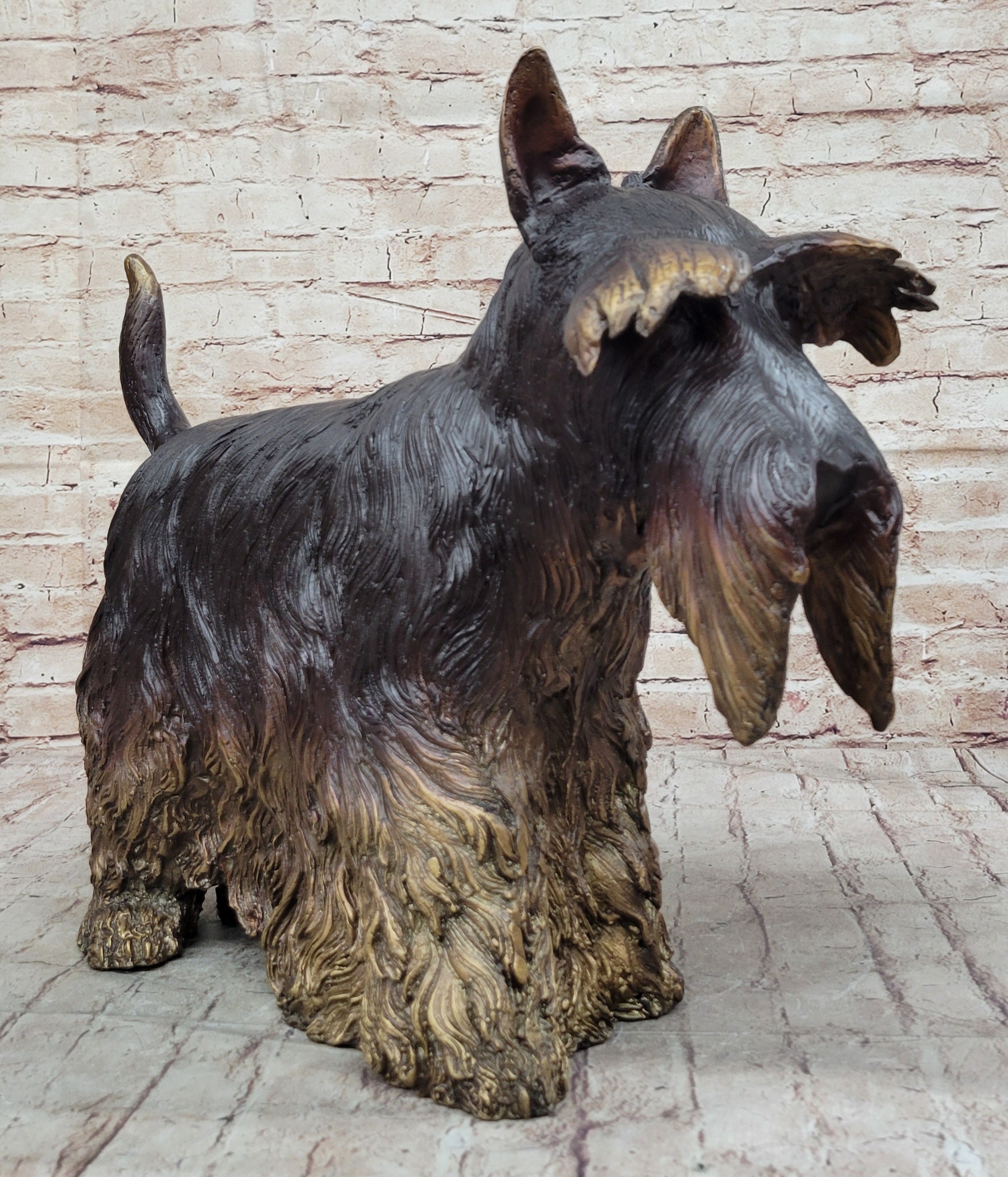 Scottish Terrier Bronze Metal Sculpture 16" x 20"
