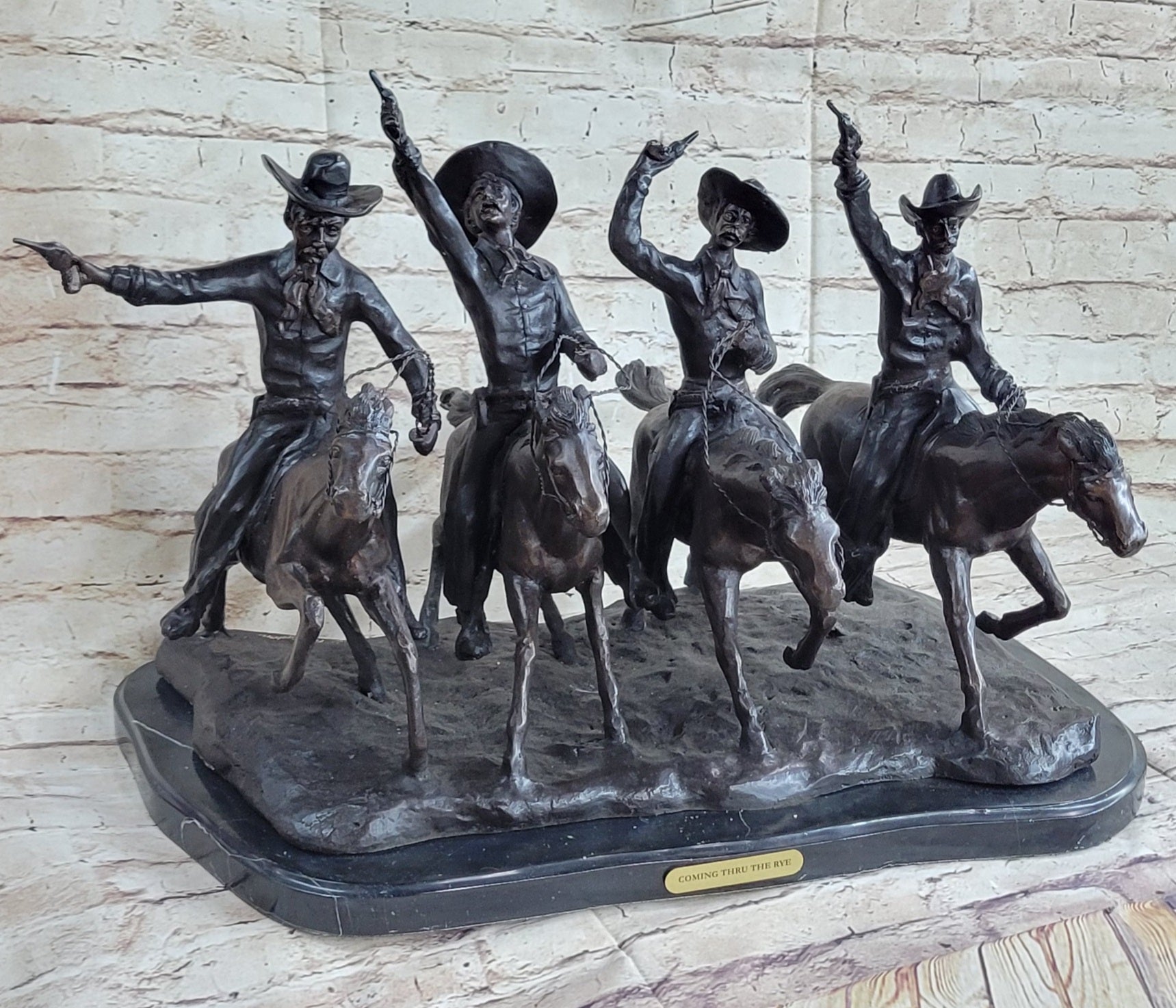 Coming Thru the Rye Bronze Sculpture by Frederic Remington
