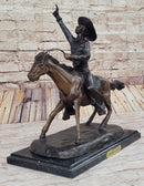 Will Rogers Cowboy on Horseback Bronze Sculpture 16" x 17"