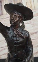 Will Rogers Cowboy on Horseback Bronze Sculpture 16" x 17"
