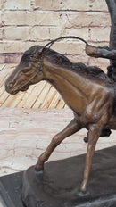 Will Rogers Cowboy on Horseback Bronze Sculpture 16" x 17"
