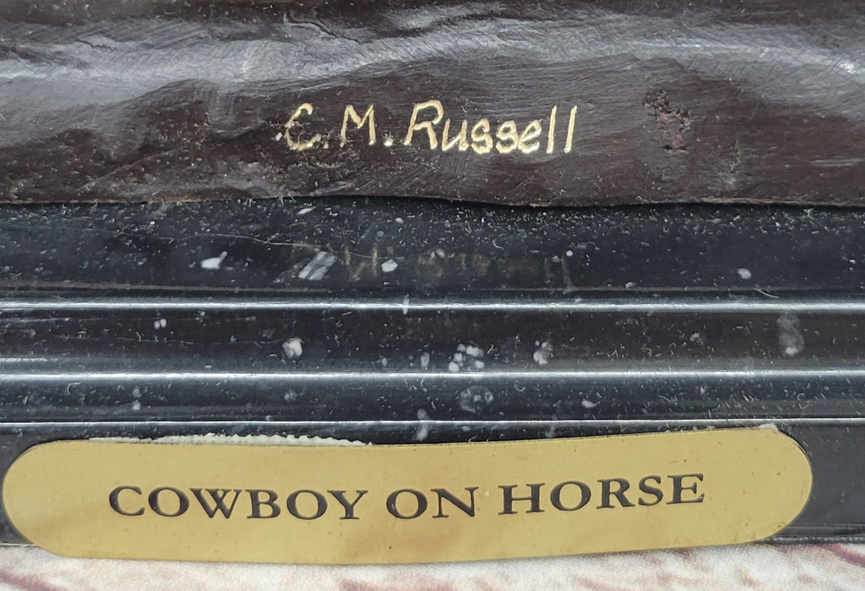 Will Rogers Cowboy on Horseback Bronze Sculpture 16" x 17"