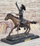 Will Rogers Cowboy on Horseback Bronze Sculpture 16" x 17"