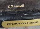 Will Rogers C.M. Russell Bronze Cowboy Riding Horse 16" x 17"
