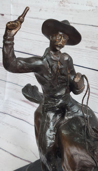 Frederic Remington Bronze Cowboy Will Rogers Sculpture 14" x 16"