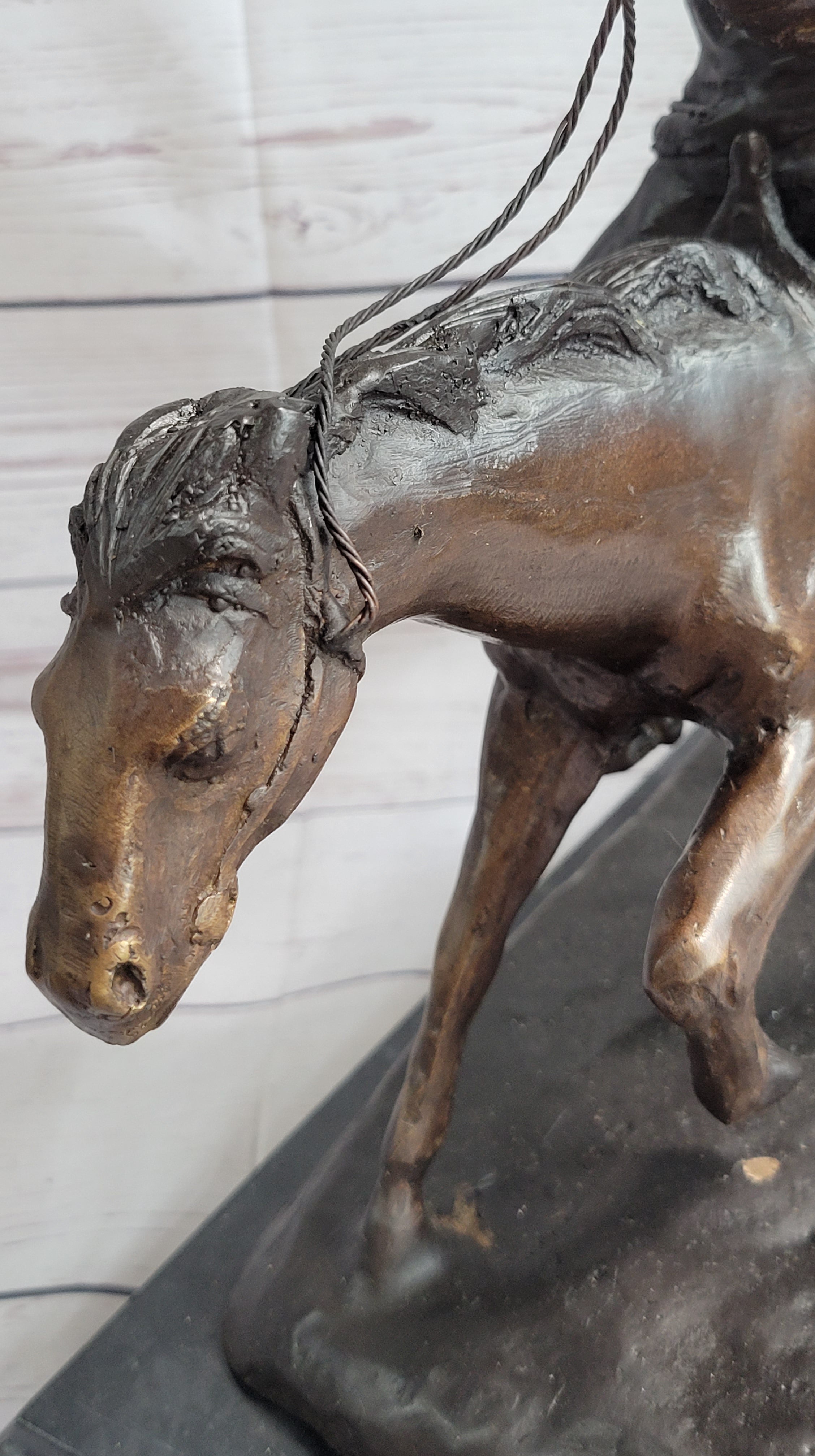 Frederic Remington Bronze Cowboy Will Rogers Sculpture 14" x 16"