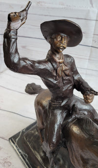 Frederic Remington Bronze Cowboy Will Rogers Sculpture 14" x 16"