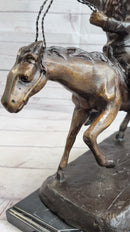 Frederic Remington Bronze Cowboy Will Rogers Sculpture 14" x 16"