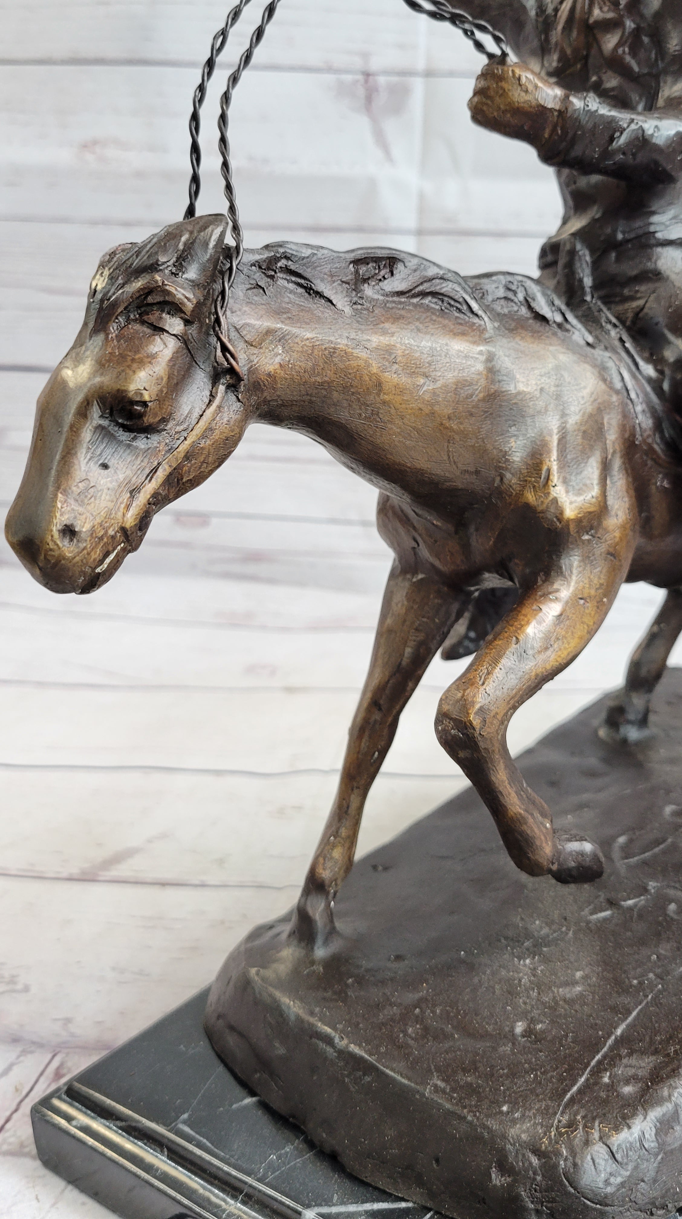 Frederic Remington Bronze Cowboy Will Rogers Sculpture 14" x 16"