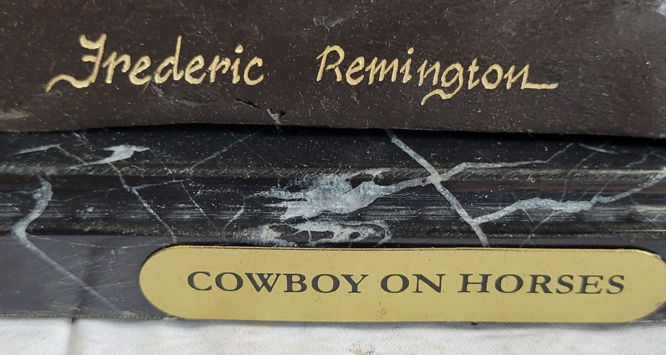 Frederic Remington Bronze Cowboy Will Rogers Sculpture 14" x 16"
