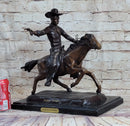 Frederic Remington Bronze Cowboy on Horse 15" x 18"