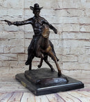 Frederic Remington Bronze Cowboy on Horse 15" x 18"