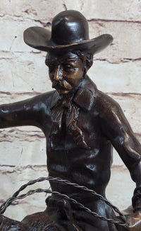 Frederic Remington Bronze Cowboy on Horse 15" x 18"