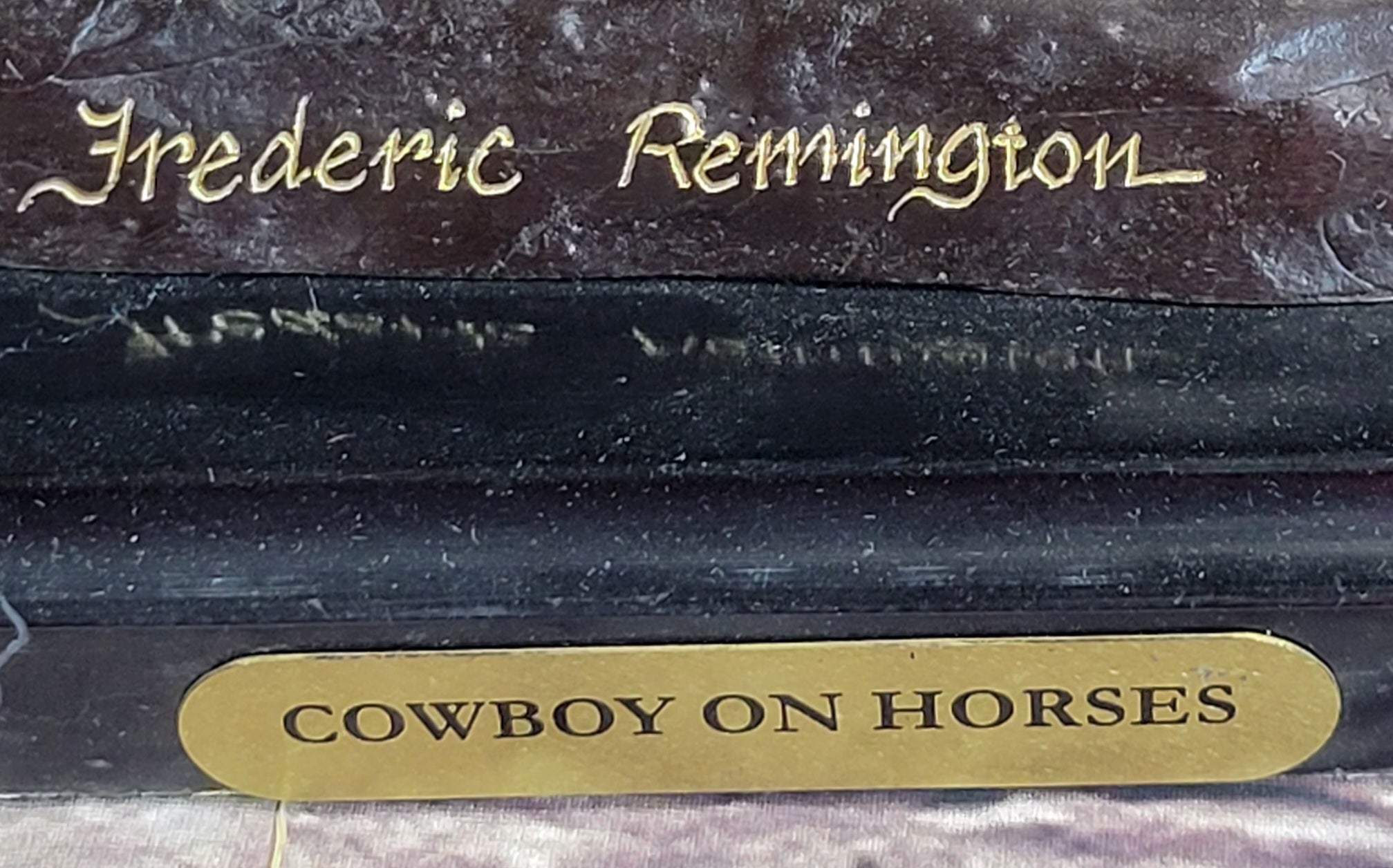Frederic Remington Bronze Cowboy on Horse 15" x 18"