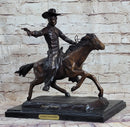 Frederic Remington Bronze Cowboy on Horse 15" x 18"