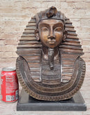 Egyptian Pharaoh Real Bronze Bust Art Deco 14" x 9.5"