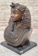 Egyptian Pharaoh Real Bronze Bust Art Deco 14" x 9.5"