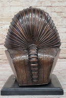 Egyptian Pharaoh Real Bronze Bust Art Deco 14" x 9.5"