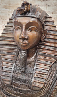 Egyptian Pharaoh Real Bronze Bust Art Deco 14" x 9.5"