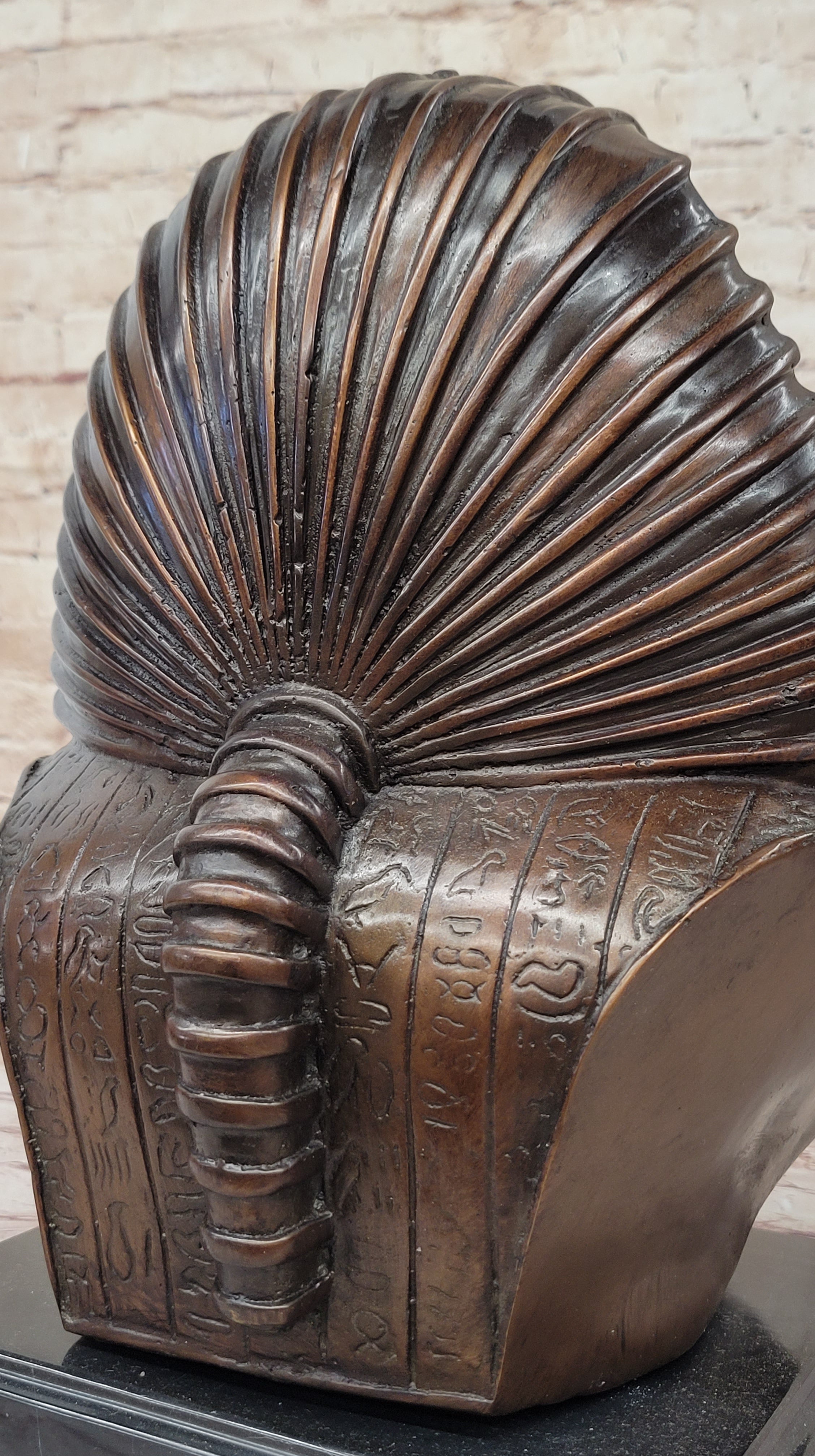Egyptian Pharaoh Real Bronze Bust Art Deco 14" x 9.5"