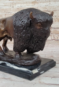Bison Buffalo Wildlife Bronze Sculpture by Kauba