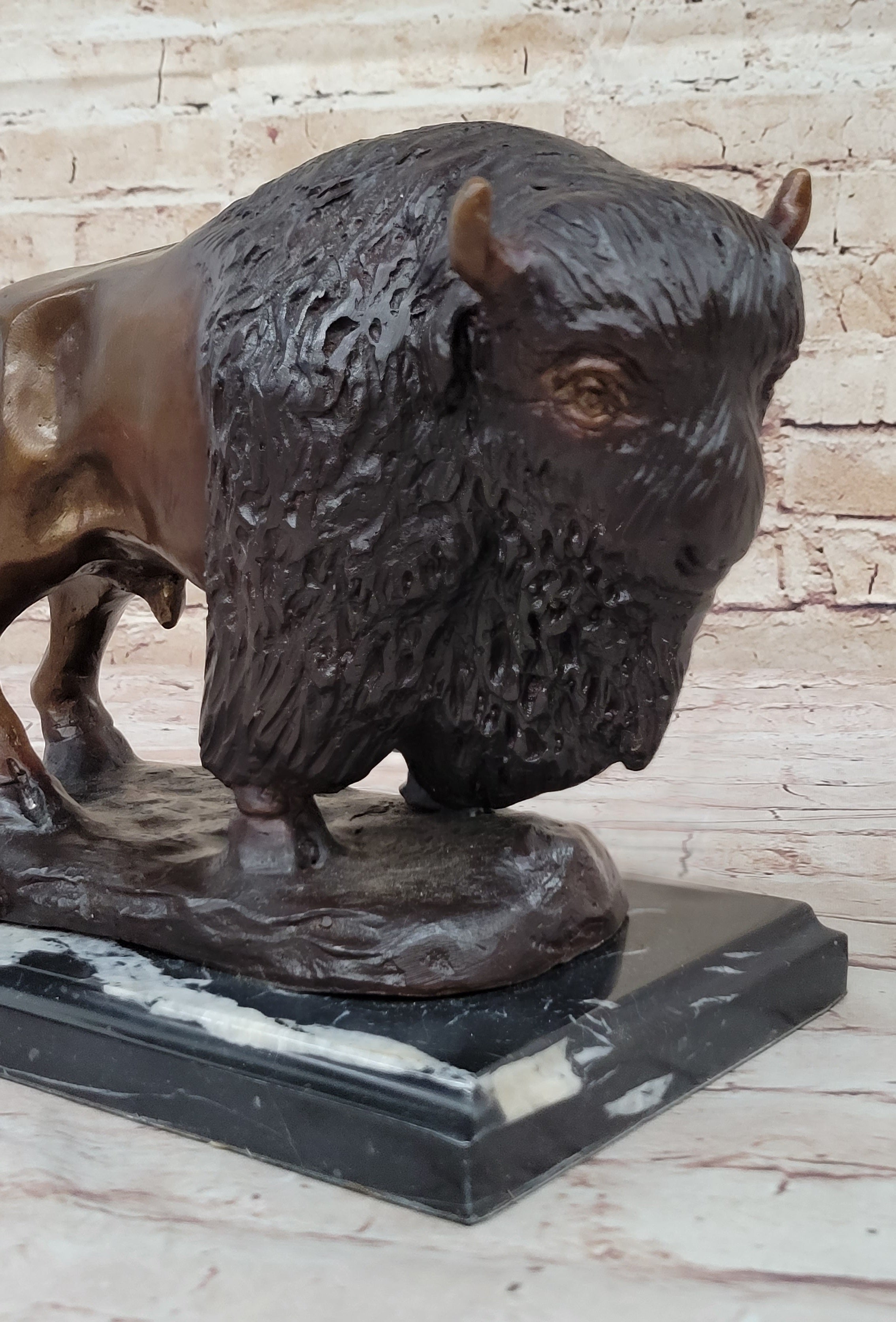 Bison Buffalo Wildlife Bronze Sculpture by Kauba