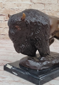 Bison Buffalo Wildlife Bronze Sculpture by Kauba