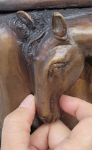 Bronze Horse Relief Sculpture Vase – Equestrian Art Urn
