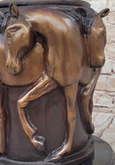 Bronze Horse Relief Sculpture Vase – Equestrian Art Urn