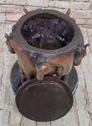 Bronze Horse Relief Sculpture Vase – Equestrian Art Urn
