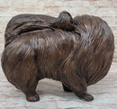 Life Size Pomeranian Dog Puppy Bronze Sculpture 13" x 16"