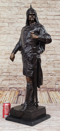 Turkish Arabian Man Warrior w/ Sword Bronze 37" x 15"