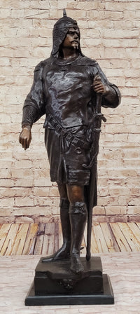 Turkish Arabian Man Warrior w/ Sword Bronze 37" x 15"