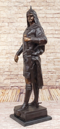 Turkish Arabian Man Warrior w/ Sword Bronze 37" x 15"