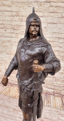 Turkish Arabian Man Warrior w/ Sword Bronze 37" x 15"