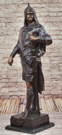 Turkish Arabian Man Warrior w/ Sword Bronze 37" x 15"