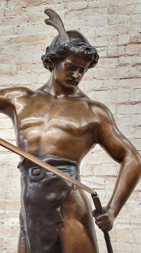 Post Pugnam Picault Bronze Warrior Sheathing Sword 35" x 18"