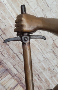 Post Pugnam Picault Bronze Warrior Sheathing Sword 35" x 18"