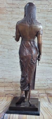 Egyptian Prince Pharaoh Bronze Sculpture w/ Outstretched Hand 35"