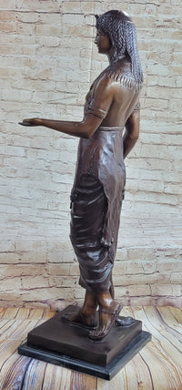 Egyptian Prince Pharaoh Bronze Sculpture w/ Outstretched Hand 35"