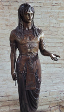 Egyptian Prince Pharaoh Bronze Sculpture w/ Outstretched Hand 35"