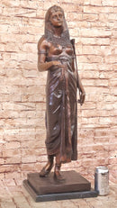 Cleopatra Egyptian Pharaoh Bronze Sculpture 34" x 11"