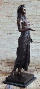Cleopatra Egyptian Pharaoh Bronze Sculpture 34" x 11"