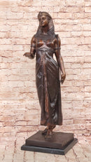 Cleopatra Egyptian Pharaoh Bronze Sculpture 34" x 11"